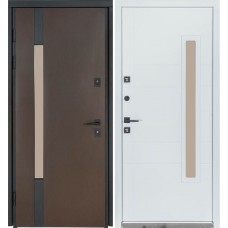 Вхідні двері Termo House модель 705/431 венге темний/білий атласний