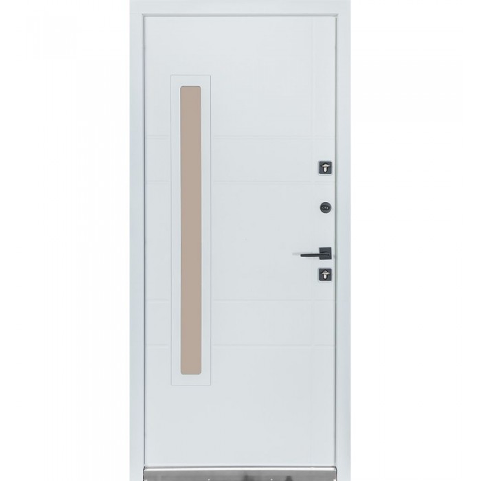 Вхідні двері Termo House модель 705/431 венге темний/білий атласний
