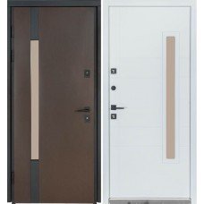 Вхідні двері Termo House модель 705/431 венге темний/білий атласний