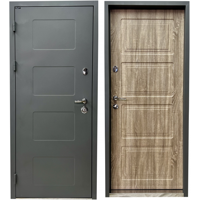 Вхідні двері Street Termo ART Metallic grey/Дублін дуб сантана