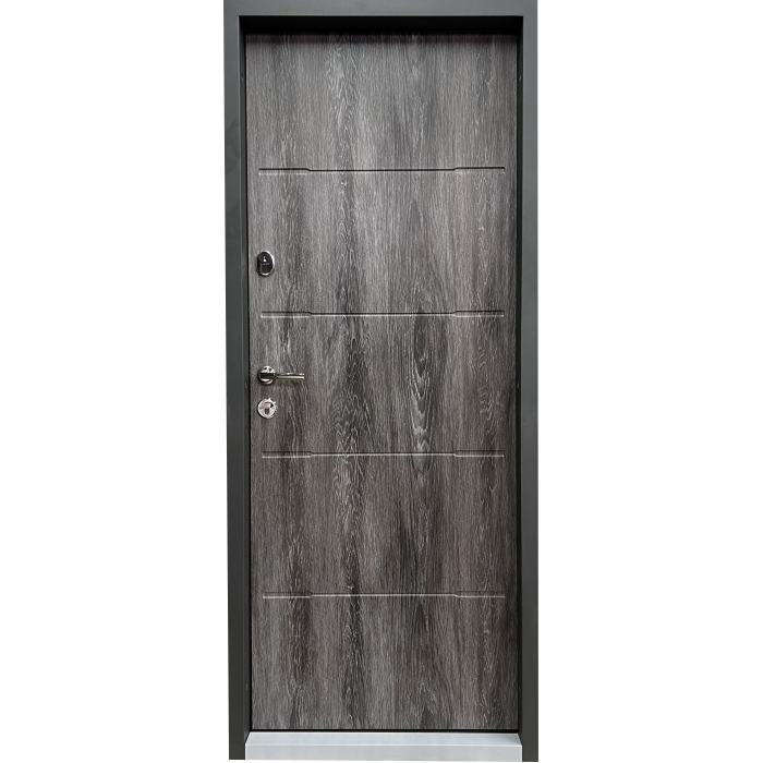 Вхідні двері Street Termo Aluma Metallic grey/Токіо-2 дуб шато